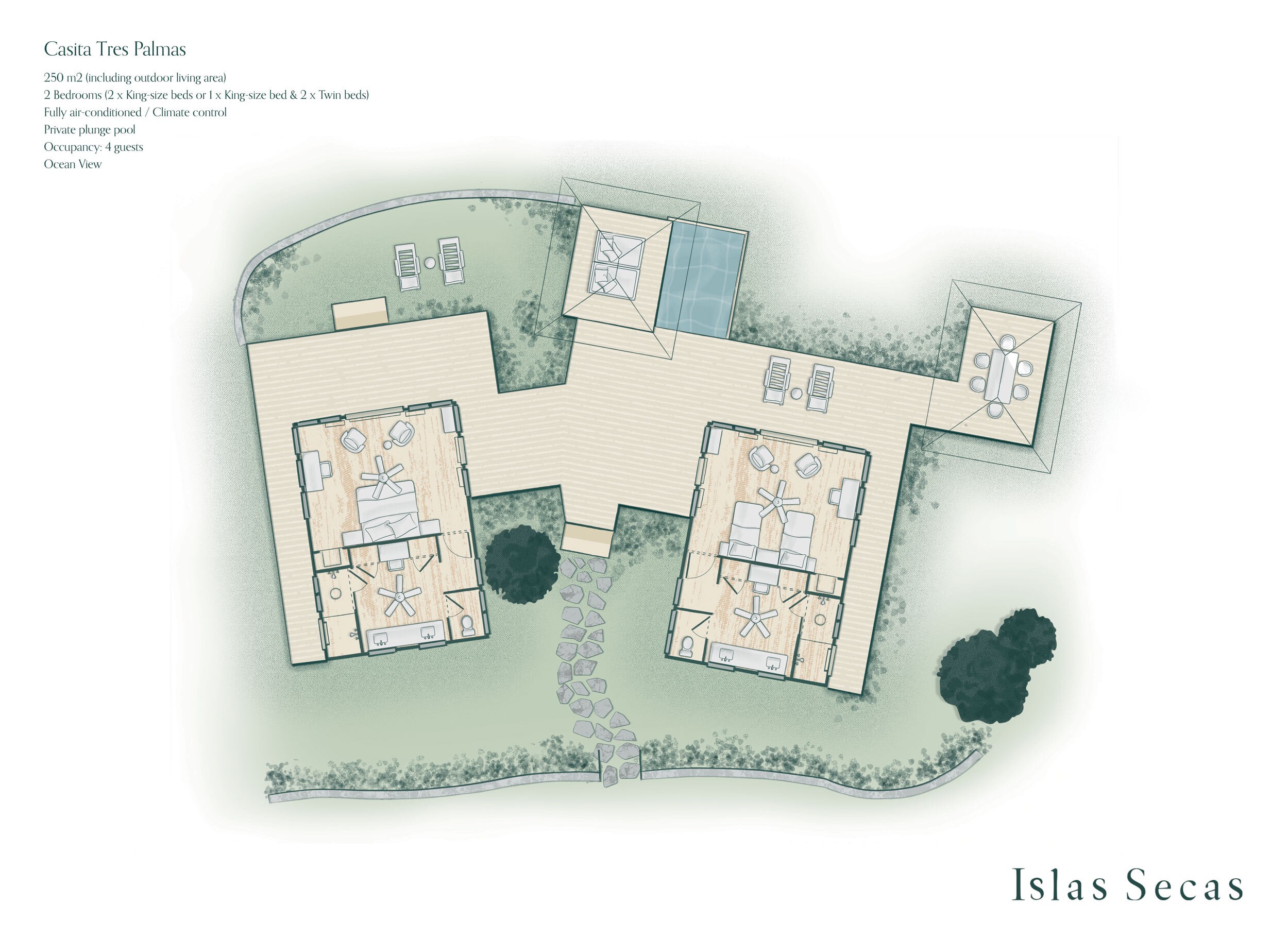 Casita Tres Palmas Floor Plan