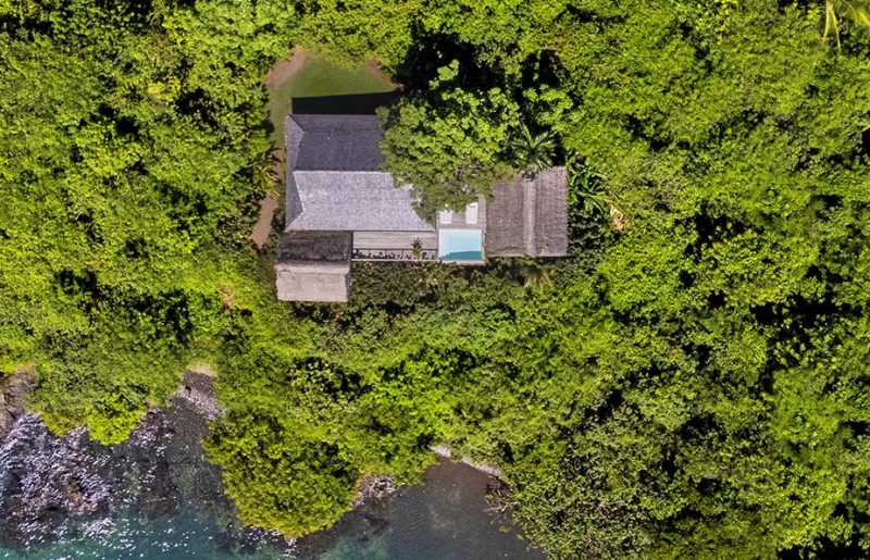 A birdseye view of Casita Mirador, secluded romantic accommodation for couples at Islas Secas resort | Islas Secas