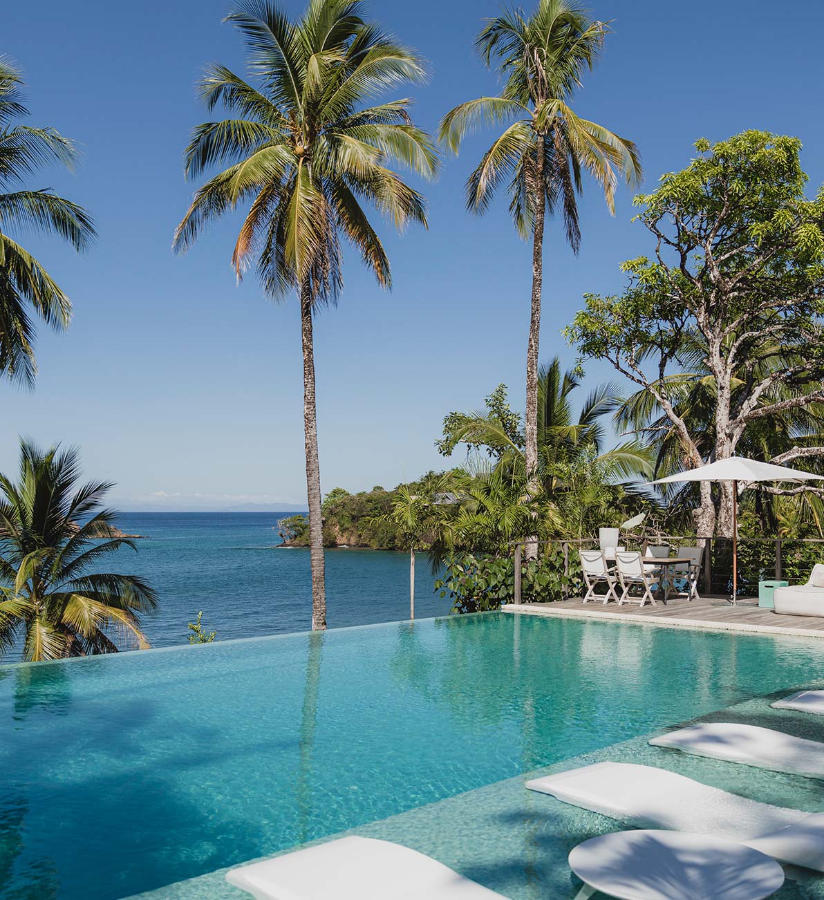 The main pool at the Islas Secas resort, allows guests an uninhibited view of the ocean | Islas Secas