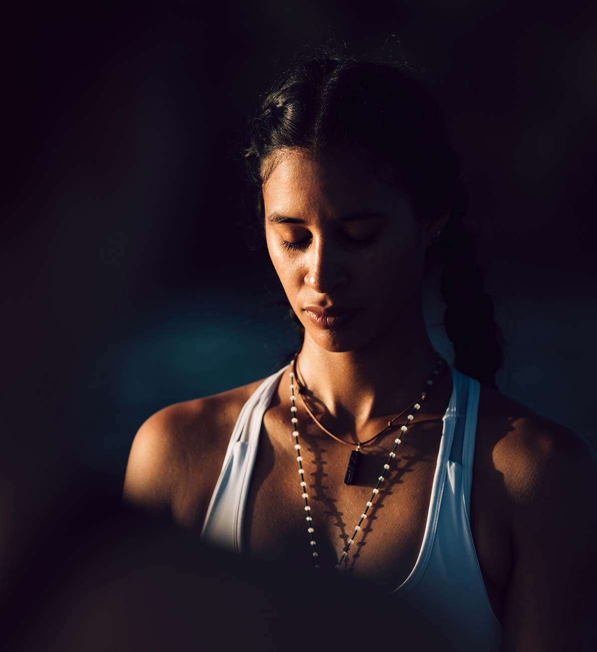 An instructor leads a yoga class as part of the complimentary yoga and breath work classes available to guests at the Islas Secas resort | Islas Secas